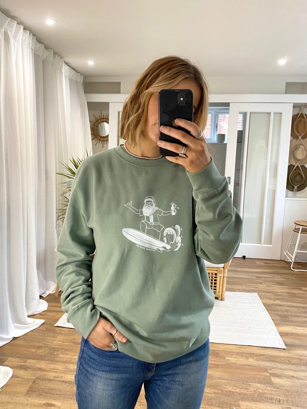 Surfing Santa Sweatshirt - Image 3